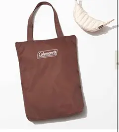 （最終値下げ）Coleman ブラウンジップ付きトートバッグ ＆ポーチチャーム②