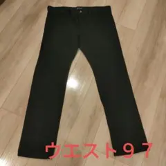 メンズ　パンツ　チノパン　ウエスト９７　ブラック　ストライプ　大きいサイズ