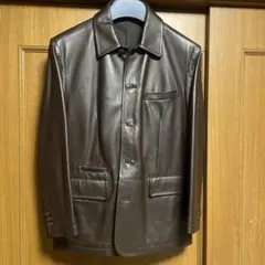 メンズ ダークブラウン レザージャケット