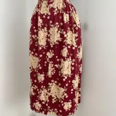 ピンクハウス♡フラワープリント♡ツーウェイ スカート♡くすみ赤♡