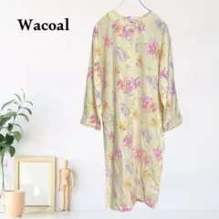 zB641【M】Wacoal スタンドカラー ボタニカル ナイトウェア
