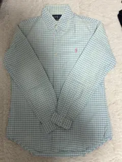 Ralph Lauren カスタムフィット シャツ M 水色チェック