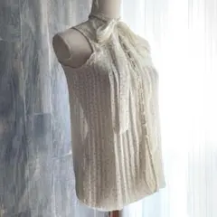 FRAY I.D 新品未使用 ボウタイ ブラウス シフォン プリーツ ドット柄