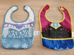 アナと雪の女王　エルサとアナの子供用お食事エプロン【セット】