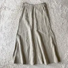 フレームワーク 美品 FRAMEWORK リネンマキシスカート F ベージュ