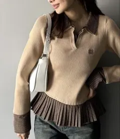 mily bilet ニット×チェックプリーツのサムネイル