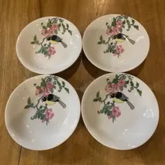 有田焼　栄峰窯　銘々皿　花鳥絵付　四枚