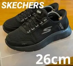 スケッチャーズ スリップインズ GO WALK 防水 ブラック 26cm 487