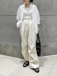 UNITED ARROWS ドローストリング カーゴパンツ　ホワイト