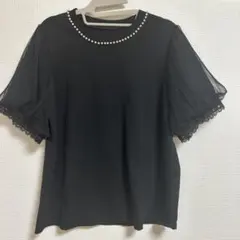 黒のフレアスリーブTシャツMサイズ
