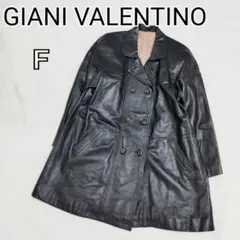【GIANI VALENTINO】ブラック 羊革 レザーコート F k4641のサムネイル