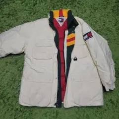 トミーヒルフィガー ダウンジャケット オフホワイト フーディー 90sビンテージ