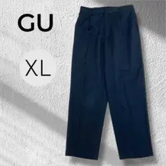 ジーユー　ウエストゴム　タック　テーパード　ミニマルパンツ