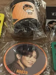 【新品未使用】三代目スタジアム　コインシリンダー　、缶バッチの2種セット 直人