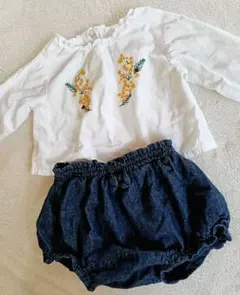 プティマイン ベビー ブラウス ショートパンツ セット 70