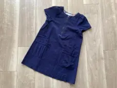 ボンポワン　ワンピース　 ネイビー　コーデュロイ　8aサイズ