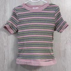 pair manon ボーダーリブTシャツ 110cmのサムネイル
