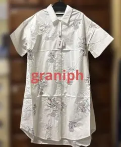 【新品✨未使用】graniph グラニフ半袖ロングシャツ 刺繍入 クリエイター紺のサムネイル