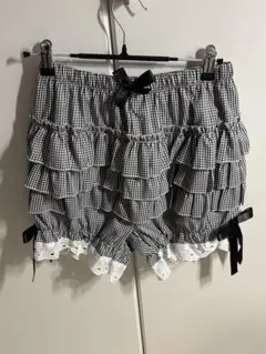ROMWE ギンガムチェック フリル かぼちゃパンツ ドロワーズ Sサイズ