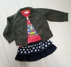 a.v.v ジャケット　フリルデニムスカート　スヌーピーTシャツ100サイズ3点