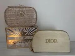 Dior ノベルティ　ツイード　ポーチ セット