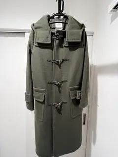 nano universe メルトンロングダッフルコート カーキ