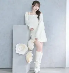 Rosé Muse Cable knit leg warmers ivory
