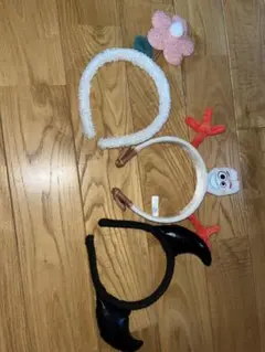 カチューシャ 4個セット 花とキャラクター