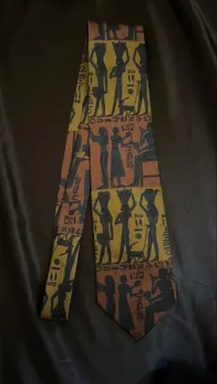 古着　ネクタイ　エジプト風　総柄