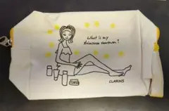 CLARINS クラランス ポーチ イラスト入り