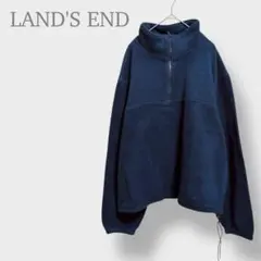 【ランズエンド】フリース　ハーフジップ　プルオーバー　ユニセックス　USA製