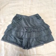 BeBe 140cm ティアードスカート グレー
