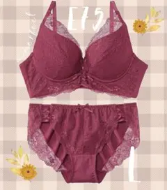 ★新品 aimerfeel レースアップ リボン ブラ E75 ショーツ L