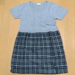 a.v.v standard 半袖ワンピース グレー チェック