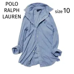 ラルフローレン　コットン混　シャツ　ストレッチ入り　ポニー刺繍　サイズ10