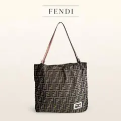 保存袋付✨FENDI デカロゴ トートバッグ ペカン柄 自立 PVC A4収納