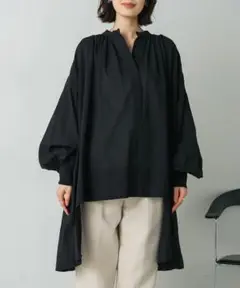 コットン楊柳イレギュラーチュニック