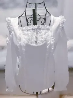 LIZLISA トップス 肩あき レース パール リボンのサムネイル