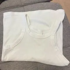白　リブタンクトップタンクトップ