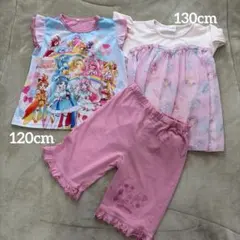 120 ワンダフル　ひろがるスカイ　プリキュア　夏　パジャマ　半袖半ズボンピンク
