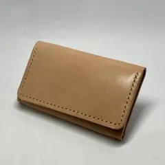 栃木レザー ヌメ革 名刺入れ 本革 ナチュラル ハンドメイド カードケース