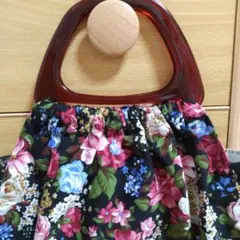 花柄 グラニーバッグ 布製 中古