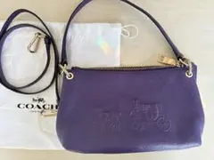 COACH 紫色 レザー ショルダーバック