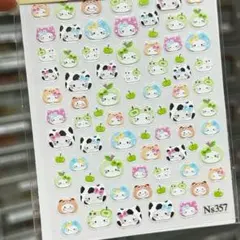 サンリオ　キティ　5D ネイルシール　りんご　(=^x^=)