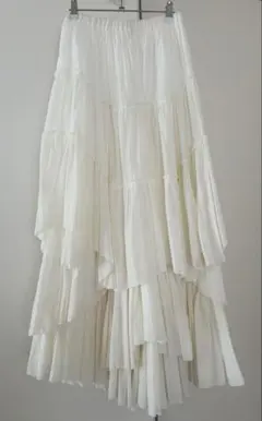 CASA FLINEコットンティアードスカート　ホワイト