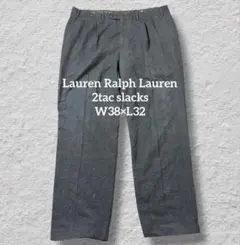 LaurenRalphLauren 2タックスラックスグレンチェックW38ワイドのサムネイル