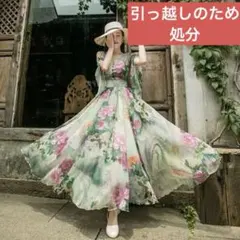 【yfzh948】レディース 半袖ワンピース ロング丈 サイズ:3XL新品未使用