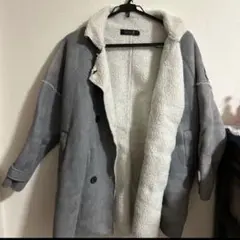 リバーシブル ボアムートンコート グレー