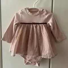 petit main 星柄シフォンロンパース80