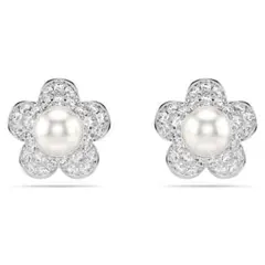 Swarovski フラワー パール ピアス
